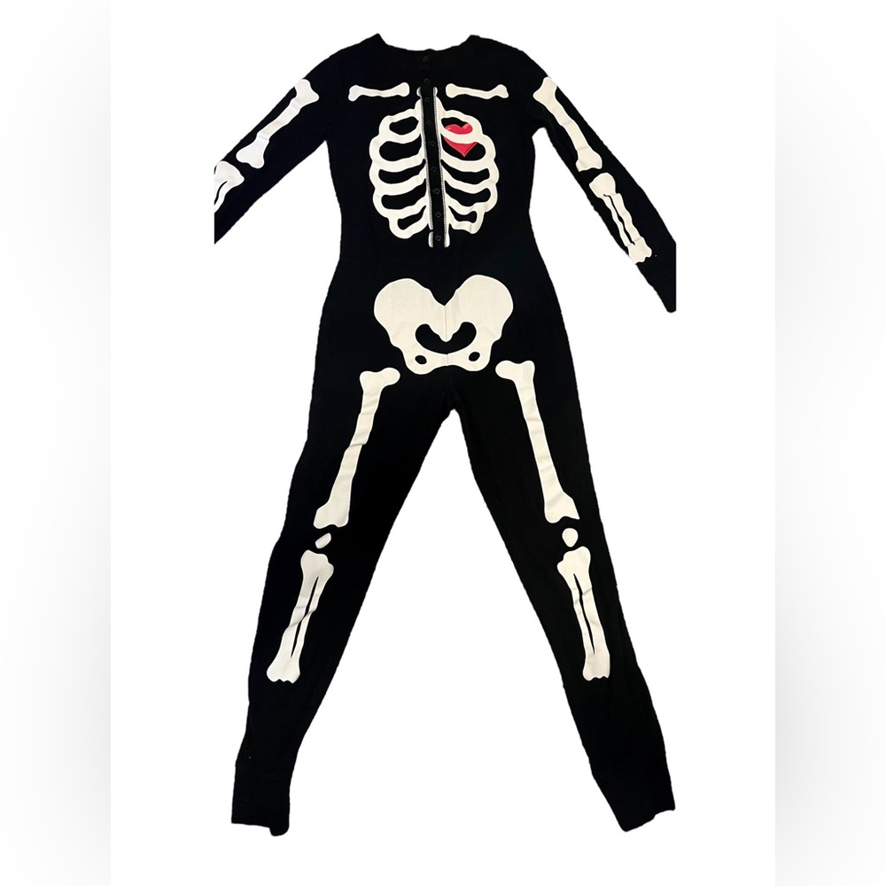 Old Navy Black skeleton onsie Pajamas girls 12